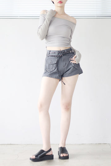 Ale Unbalanced Shirring T-Shirt